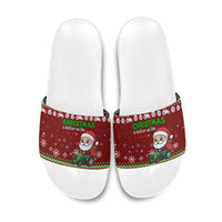 Tractor Santa Christmas Slide Sandals Xmas Holiday Patterns - Wonder Print Shop