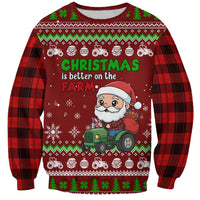 Tractor Santa Christmas Sweatshirt Xmas Holiday Patterns - Wonder Print Shop