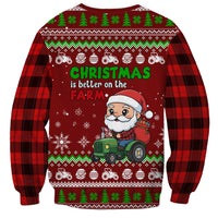 Tractor Santa Christmas Sweatshirt Xmas Holiday Patterns - Wonder Print Shop