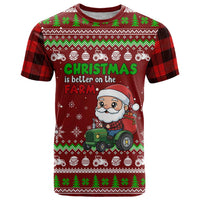Tractor Santa Christmas T Shirt Xmas Holiday Patterns - Wonder Print Shop