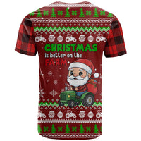 Tractor Santa Christmas T Shirt Xmas Holiday Patterns - Wonder Print Shop