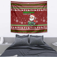 Tractor Santa Christmas Tapestry Xmas Holiday Patterns - Wonder Print Shop