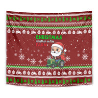 Tractor Santa Christmas Tapestry Xmas Holiday Patterns - Wonder Print Shop