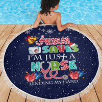 Nurse Life Jesus Christmas Beach Blanket Xmas Holiday Patterns - Wonder Print Shop