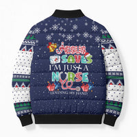 Nurse Life Jesus Christmas Bomber Puffer Jacket Xmas Holiday Patterns - Wonder Print Shop