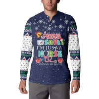 Nurse Life Jesus Christmas Button Sweatshirt Xmas Holiday Patterns - Wonder Print Shop
