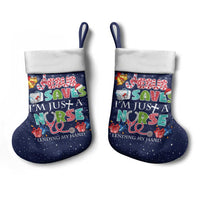 Nurse Life Jesus Christmas Stocking Xmas Holiday Patterns - Wonder Print Shop