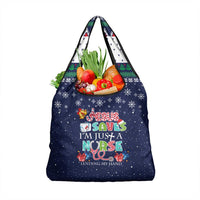 Nurse Life Jesus Christmas Grocery Bag Xmas Holiday Patterns - Wonder Print Shop