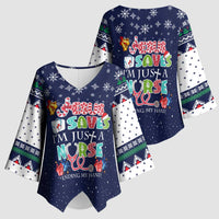 Nurse Life Jesus Christmas Kimono Sleeve Blouse Xmas Holiday Patterns - Wonder Print Shop