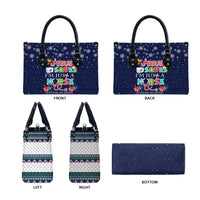 Nurse Life Jesus Christmas Leather Bag Xmas Holiday Patterns - Wonder Print Shop