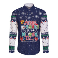 Nurse Life Jesus Christmas Long Sleeve Button Shirt Xmas Holiday Patterns - Wonder Print Shop