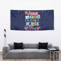 Nurse Life Jesus Christmas Tapestry Xmas Holiday Patterns - Wonder Print Shop