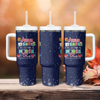 Nurse Life Jesus Christmas Tumbler With Handle Xmas Holiday Patterns - Wonder Print Shop