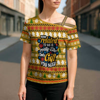 The Only Gift You Need Christmas Cross Shoulder Shirt Xmas Holiday Patterns - Wonder Print Shop