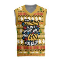 The Only Gift You Need Christmas Knitted V-Neck Vest Xmas Holiday Patterns - Wonder Print Shop
