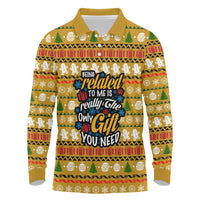 The Only Gift You Need Christmas Long Sleeve Polo Shirt Xmas Holiday Patterns - Wonder Print Shop
