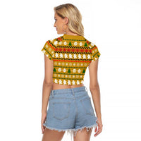 The Only Gift You Need Christmas Raglan Cropped T Shirt Xmas Holiday Patterns - Wonder Print Shop