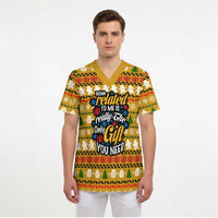 The Only Gift You Need Christmas Scrub Top Xmas Holiday Patterns - Wonder Print Shop