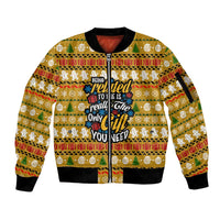 The Only Gift You Need Christmas Sleeve Zip Bomber Jacket Xmas Holiday Patterns - Wonder Print Shop