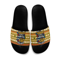 The Only Gift You Need Christmas Slide Sandals Xmas Holiday Patterns - undefined