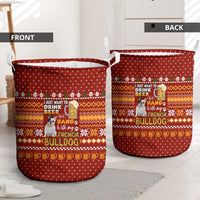 Drink Beer With French Bulldog Christmas Laundry Basket Xmas Holiday Patterns - Wonder Print Shop
