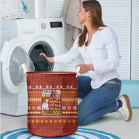 Drink Beer With French Bulldog Christmas Laundry Basket Xmas Holiday Patterns - Wonder Print Shop