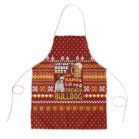Drink Beer With French Bulldog Christmas Apron Xmas Holiday Patterns - undefined
