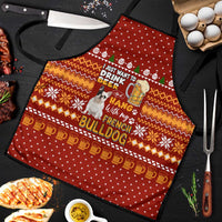 Drink Beer With French Bulldog Christmas Apron Xmas Holiday Patterns - undefined