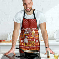 Drink Beer With French Bulldog Christmas Apron Xmas Holiday Patterns - undefined