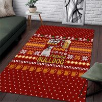 Drink Beer With French Bulldog Christmas Area Rug Xmas Holiday Patterns - Wonder Print Shop