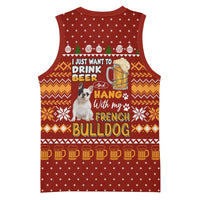 Drink Beer With French Bulldog Christmas Basketball Jersey Xmas Holiday Patterns - Wonder Print Shop