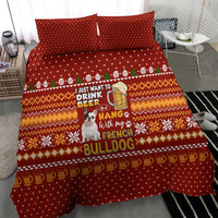 Drink Beer With French Bulldog Christmas Bedding Set Xmas Holiday Patterns - Wonder Print Shop