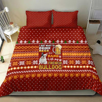 Drink Beer With French Bulldog Christmas Bedding Set Xmas Holiday Patterns - Wonder Print Shop