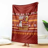 Drink Beer With French Bulldog Christmas Blanket Xmas Holiday Patterns - Wonder Print Shop