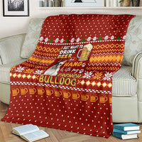 Drink Beer With French Bulldog Christmas Blanket Xmas Holiday Patterns - Wonder Print Shop
