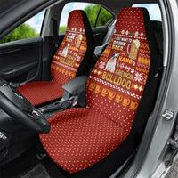 Drink Beer With French Bulldog Christmas Car Seat Cover Xmas Holiday Patterns - Wonder Print Shop