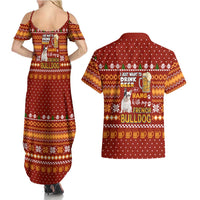 Drink Beer With French Bulldog Christmas Couples Matching Summer Maxi Dress and Hawaiian Shirt Xmas Holiday Patterns - Wonder Print Shop