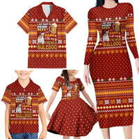 Drink Beer With French Bulldog Christmas Family Matching Long Sleeve Bodycon Dress and Hawaiian Shirt Xmas Holiday Patterns - Wonder Print Shop