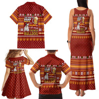Drink Beer With French Bulldog Christmas Family Matching Tank Maxi Dress and Hawaiian Shirt Xmas Holiday Patterns - Wonder Print Shop