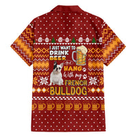 Drink Beer With French Bulldog Christmas Hawaiian Shirt Xmas Holiday Patterns - Wonder Print Shop