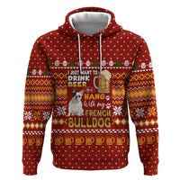 Drink Beer With French Bulldog Christmas Hoodie Xmas Holiday Patterns - Wonder Print Shop