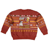 Drink Beer With French Bulldog Christmas Kid Ugly Christmas Sweater Xmas Holiday Patterns - Wonder Print Shop