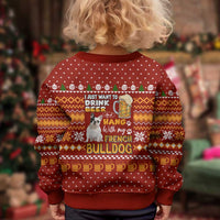 Drink Beer With French Bulldog Christmas Kid Ugly Christmas Sweater Xmas Holiday Patterns - Wonder Print Shop