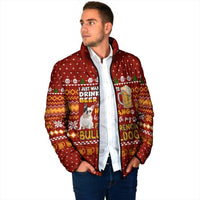 Drink Beer With French Bulldog Christmas Padded Jacket Xmas Holiday Patterns - Wonder Print Shop