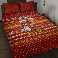 Drink Beer With French Bulldog Christmas Quilt Bed Set Xmas Holiday Patterns - Wonder Print Shop