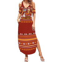 Drink Beer With French Bulldog Christmas Summer Maxi Dress Xmas Holiday Patterns - Wonder Print Shop