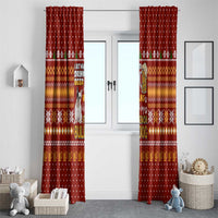 Drink Beer With French Bulldog Christmas Window Curtain Xmas Holiday Patterns - Wonder Print Shop