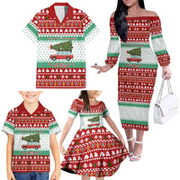 I Just Want To Camping Christmas Family Matching Off The Shoulder Long Sleeve Dress and Hawaiian Shirt Xmas Holiday Patterns - Wonder Print Shop
