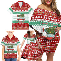 I Just Want To Camping Christmas Family Matching Off Shoulder Short Dress and Hawaiian Shirt Xmas Holiday Patterns - Wonder Print Shop