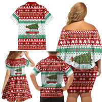 I Just Want To Camping Christmas Family Matching Off Shoulder Short Dress and Hawaiian Shirt Xmas Holiday Patterns - Wonder Print Shop